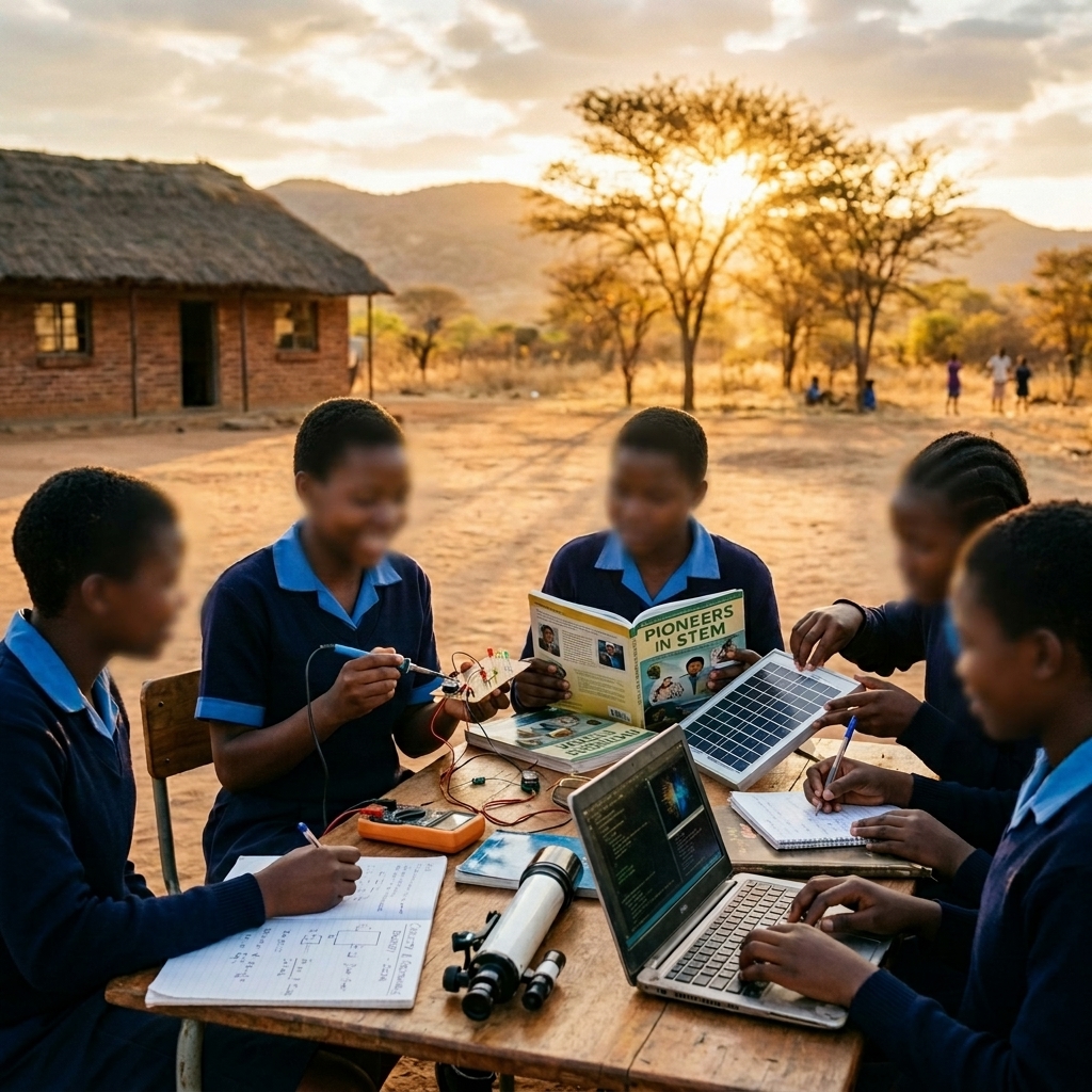 Rural schoolgirls in Zimbabwe